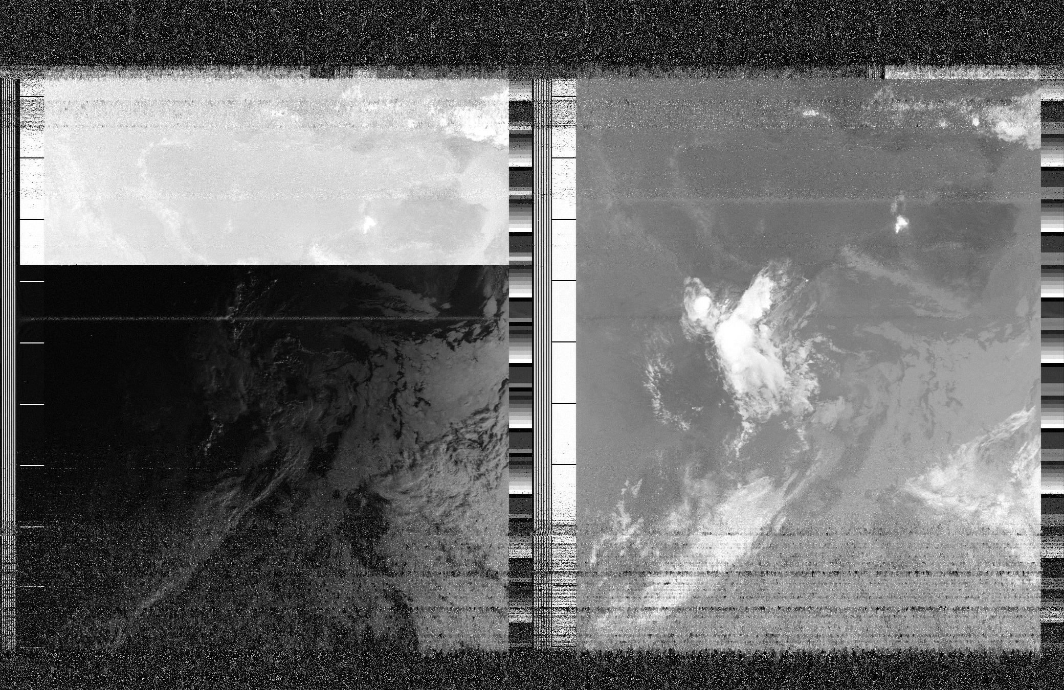 A satellite image taken by NOAA-19